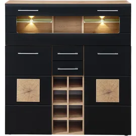 Innostyle Highboard Sonate 120 x 128 x 37 cm Schwarz