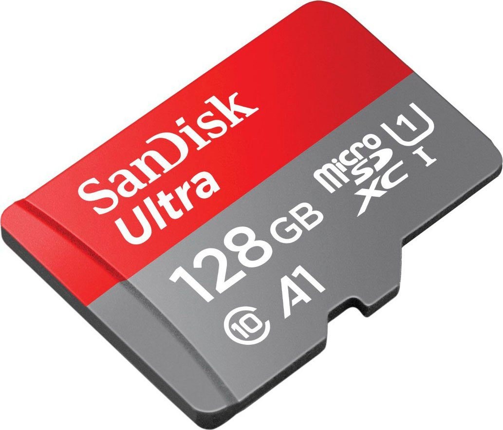 Sandisk Ultra microSDXC Speicherkarte (128 GB, Class 10) grau|rot