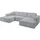 altdecor Eckcouch Samt 4-Sitzer Grau