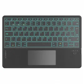 Inateck Tablet Tastatur mit Touchpad,KI-Funktion,Ultra Slim Tastatur für Windows, iPad OS, Android, iOS-Systeme,7-Farbiger Hintergrund Beleuchtung,Unterstützen Selbst Entwickelte App,QWERTZ,KB01104