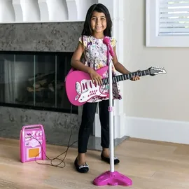 Kruzzel Spielzeuggitarre, Kinder-Mikrofon Set mit Verstärker 22407  Pink