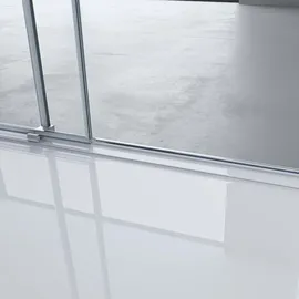 SoGood doporro Eckdusche 70x100x195cm chrom Duschkabine Duschabtrennung inkl flacher Duschtasse in Weiß Esg-sicherheitsglas Klarglas Schiebetür inkl. Ea... - Silber