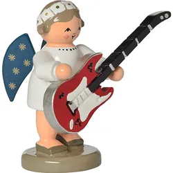 KWO Erzgebirge Engel mit E-Gitarre Höhe 5 cm
