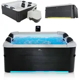 Whirlpool Oslo für 6 Personen - Indoor & Outdoor Pool mit LED, Zubehör & App - Hot Tub Grau