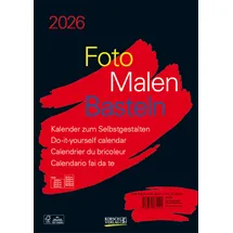 Korsch Verlag Foto-Malen-Basteln Bastelkalender A4 schwarz 2026
