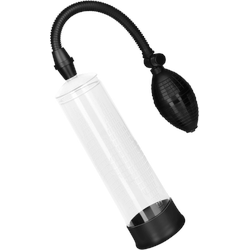 Penispumpe mit Silikon-Manschette, 24 cm, schwarz | transparent