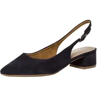 TAMARIS Damen Sling Pump mit Blockabsatz Leder, blau, 37 EU