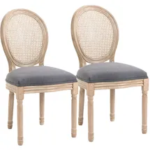 Homcom Küchenstuhl Rattan grau 2er Set