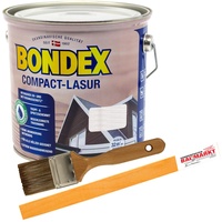 Bondex Compactlasur 2in1 Holzlasur weiss 2,5L zum sprühen und streichen inkl. Pinsel und Rührstab