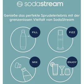 Sodastream Duo schwarz + 2 Glaskaraffen + 2 PET-Flaschen + Zylinder