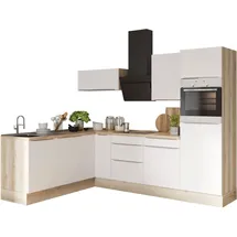 kochstation Winkelküche L-Form 0 cm weiß