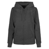 Build Your Brand Damen Basic Zip Hoody Kapuzenpullover, Charcoal, 4XL