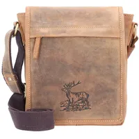 GREENBURRY Vintage Umhängetasche Leder 20 cm braun