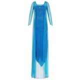 Katara Partyanzug Prinzessin Kostümkleid Eiskönigin Elsa für Damen, Abendkleid, Frozen, Kostüm, Fasching, Karneval, Frauen, Erwachsene blau XL (44) | Konfektionsgröße XL (44)