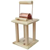 Erst-Holz Dekoobjekt Schöne Zirbenholzlaterne für Innenräume und Draußen als Dekoration beige