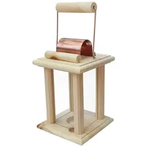 Erst-Holz Dekoobjekt Schöne Zirbenholzlaterne für Innenräume und Draußen als Dekoration beige