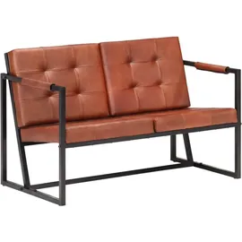 vidaXL 2-Sitzer-Sofa Braun Echtes Ziegenleder