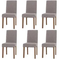 MCW 6er-Set Esszimmerstuhl Littau, Stuhl Küchenstuhl Hochlehner, Stoff/Textil Chenille