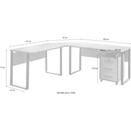 BMG Möbel Büromöbel-Set »Tabor«, (Set, 2 tlg.), weiß
