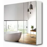 EMKE Emke, Spiegelschrank, Spiegelschränke 75x65cm Spiegelschrank Badschrank mit Doppelseitiger Spiegel (Weiss) (65 x 75 cm)