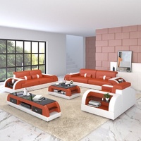 JVmoebel Sofa Moderne Schwarze Sofagarnitur 3+2 mit Stauraum Designer, Made in Europe orange
