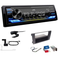 JVC KD-X472DBT 1-DIN Digital Autoradio mit Bluetooth DAB+ inkl. Einbauset für Audi A6 Facelift OEM 2 DIN