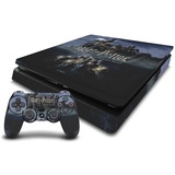 Head Case Designs Offizielle Harry Potter Schloss Grafiken Vinyl Haut Gaming Aufkleber Abziehbild Abdeckung kompatibel mit Sony Playstation 4 PS4 Slim Console and DualShock 4 Controller