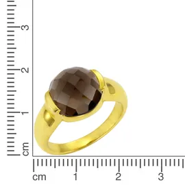 Jamelli 925 Silber vergoldet Rauchquarz 12mm