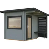 Palmako Saunahaus Sanna 4,1 m2 hellgrau/anthrazit lackiert