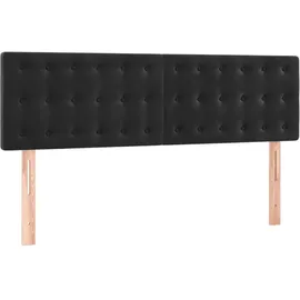 vidaXL Boxspringbett mit Matratze & LED Schwarz 140x200 cm Samt