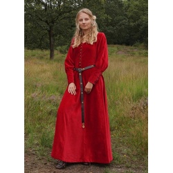 Battle Merchant Burgfräulein-Kostüm Spätmittelalter-Kleid Isabell Samt Cotehardie Rot rot 36 – S
