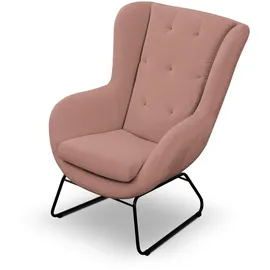 Fun Möbel Sessel Artemis Stoff Kronos 1 x 10 Farben 70 x 80 x 90 cm Rosa mit Kissen