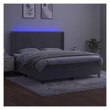 vidaXL Boxspringbett 180 x 200 cm Hellgrau