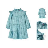 vidaXL Kinderkleid mit langen Ärmeln Blau 104