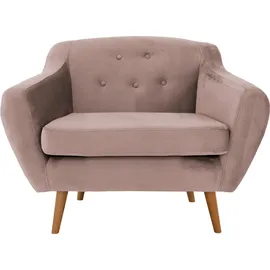 Home Affaire Sessel HOME AFFAIRE "Renne", beige (puder), B:88cm H:78cm T:73cm, Samtoptik (100% Polyester);Struktur (100% Polyester);Struktur fein ( 100% Polyester), Sessel, Sessel, mit Heftung im Rücken im skandinavischem Stil