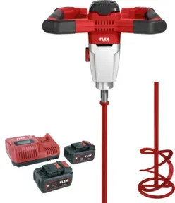 Flex Akku 2-Gang-Rührer MXE 18.0-EC/5.0 Set + HP2 120 mit 3-Stufen Drehzahlschalter 18,0 V