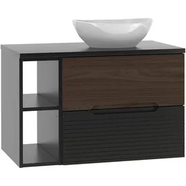 petits-meubles Sylla 2-tlg. Schwarz/Holz