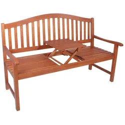 Bank Gartenbank Holzbank Parkbank Garten mit hochklappbarem Tisch Holz