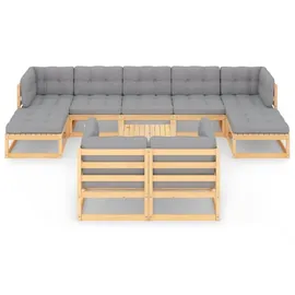 vidaXL Garten-Lounge-Set 10-tlg. natur/grau 3077159