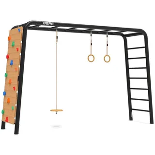 Berg Toys BERG PlayBase L Schwarz + Scheibenschaukel + Ringe + Kletterwand