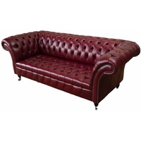 JVmoebel Chesterfield-Sofa, Sofa Chesterfield Dreisitzer Wohnzimmer Klassisch Design Sofas rot