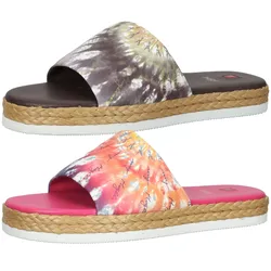 högl Damen Strand-Pantolette mit Batikprint Sommer-Schuhe 3-10 0738 in Braun oder Pink - 39