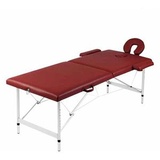 vidaXL Massagetisch, rot, 2x klappbar, höhenverstellbar, mobil, Aluminium