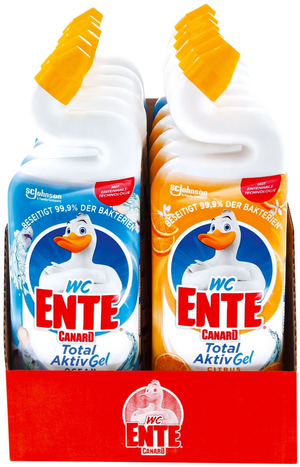 WC-Ente Total Aktiv Gel flüssiger WC-Reiniger 750 ml, verschiedene Sorten, 12er Pack