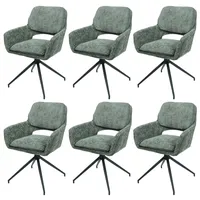 Mendler 6er-Set Esszimmerstuhl HWC-N74, Küchenstuhl, drehbar Auto-Return, Stoff Chenille