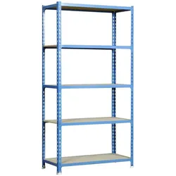 PROREGAL Schwerlastregal Muli | HxBxT 180x90x30cm| Fachlast 150kg | Blau | Lagerregal Kellerregal Werkstattregal Metallregal