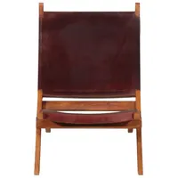 vidaXL Relaxstuhl Klappbar Dunkelbraun Echtleder