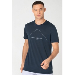 SUPER.NATURAL Print-Shirt Merino T-Shirt M GROSSGLOCKNER TEE wärmender Merino-Materialmix blau XXL