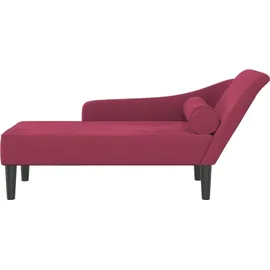 vidaXL Chaiselongue mit Kissen Weinrot Samt