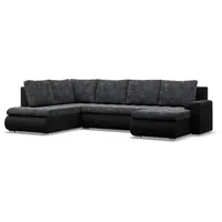 mebligo Xxxl U-Sofa, Schwarz, Schwarz, U-Form, 300x89x200 cm, Wohnzimmer, Sofas & Couches, Wohnlandschaften, Wohnlandschaften in U-Form